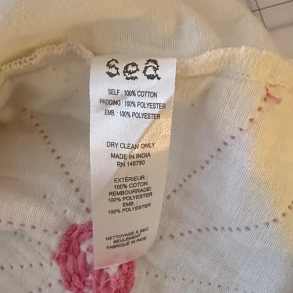 SEA NY Cotton Puff Sleeve Quilted Patchwork Blouse - Picture 7 of 7